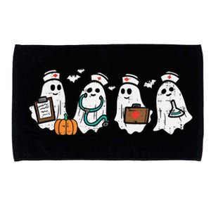 Ghost Nurses Halloween Crew Funny Costume Scrub Top Wo Microfiber Hand Towel