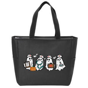 Ghost Nurses Halloween Crew Funny Costume Scrub Top Wo Zip Tote Bag