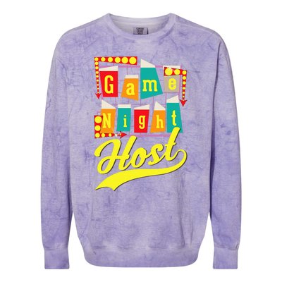 Game Night Host Family Board Game Trivia Night Colorblast Crewneck Sweatshirt