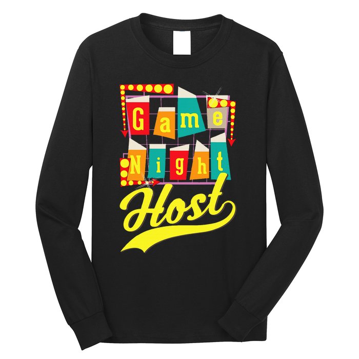 Game Night Host Family Board Game Trivia Night Long Sleeve Shirt