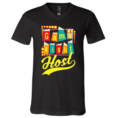 Game Night Host Family Board Game Trivia Night V-Neck T-Shirt