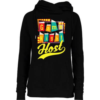 Game Night Host Family Board Game Trivia Night Womens Funnel Neck Pullover Hood