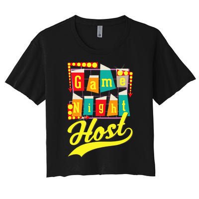 Game Night Host Family Board Game Trivia Night Women's Crop Top Tee