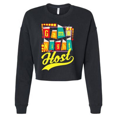 Game Night Host Family Board Game Trivia Night Cropped Pullover Crew