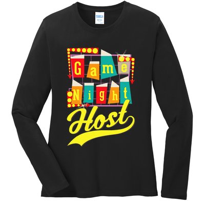 Game Night Host Family Board Game Trivia Night Ladies Long Sleeve Shirt