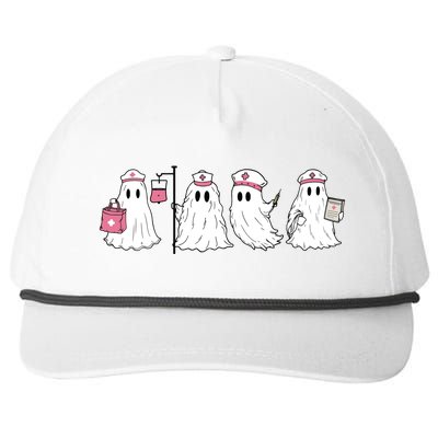 Ghost Nurse Halloween Halloween Nurse Snapback Five-Panel Rope Hat