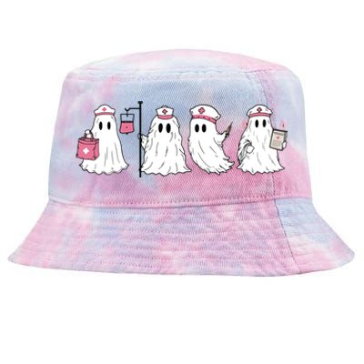 Ghost Nurse Halloween Halloween Nurse Tie-Dyed Bucket Hat