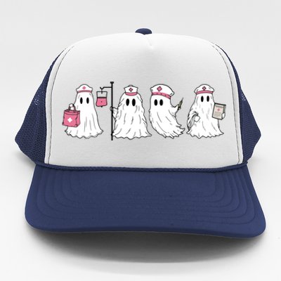 Ghost Nurse Halloween Halloween Nurse Trucker Hat