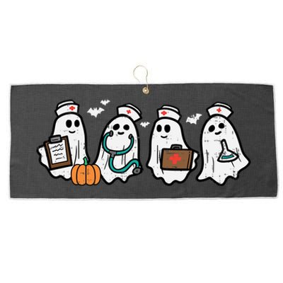 Ghost Nurses Halloween Crew Funny Costume Scrub Top Gift Large Microfiber Waffle Golf Towel