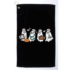 Ghost Nurses Halloween Crew Funny Costume Scrub Top Gift Platinum Collection Golf Towel