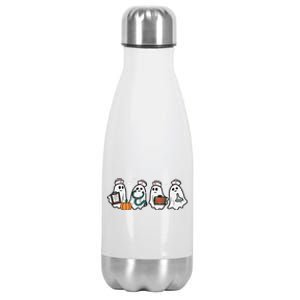 Ghost Nurses Halloween Crew Funny Costume Scrub Top Gift Stainless Steel Insulated Water Bottle