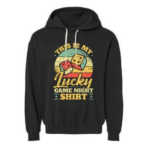 Game Night Host I Lucky Board Game Night Garment-Dyed Fleece Hoodie