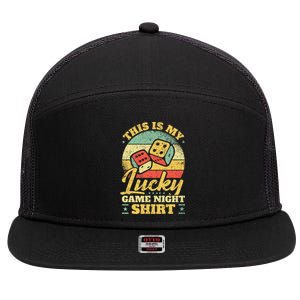 Game Night Host I Lucky Board Game Night 7 Panel Mesh Trucker Snapback Hat