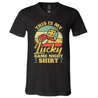 Game Night Host I Lucky Board Game Night V-Neck T-Shirt