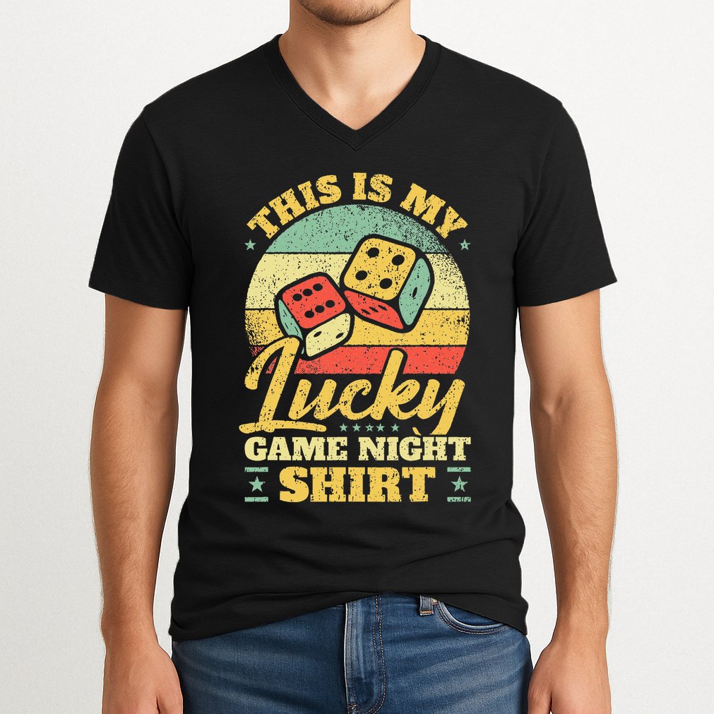 Game Night Host I Lucky Board Game Night V-Neck T-Shirt