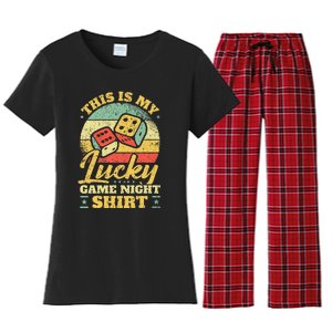 Game Night Host I Lucky Board Game Night Women's Flannel Pajama Set