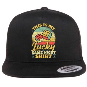 Game Night Host I Lucky Board Game Night Flat Bill Trucker Hat