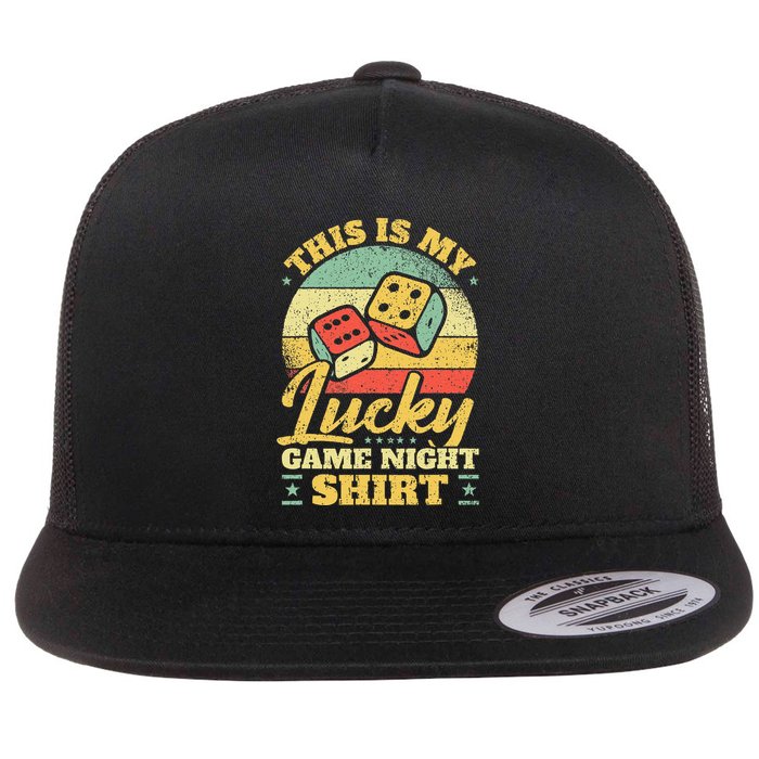 Game Night Host I Lucky Board Game Night Flat Bill Trucker Hat