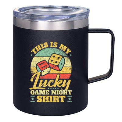Game Night Host I Lucky Board Game Night 12oz Stainless Steel Coffee Mug