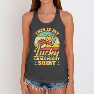 Game Night Host I Lucky Board Game Night Women's Knotted Racerback Tank