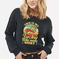 Game Night Host I Lucky Board Game Night Cropped Pullover Crew