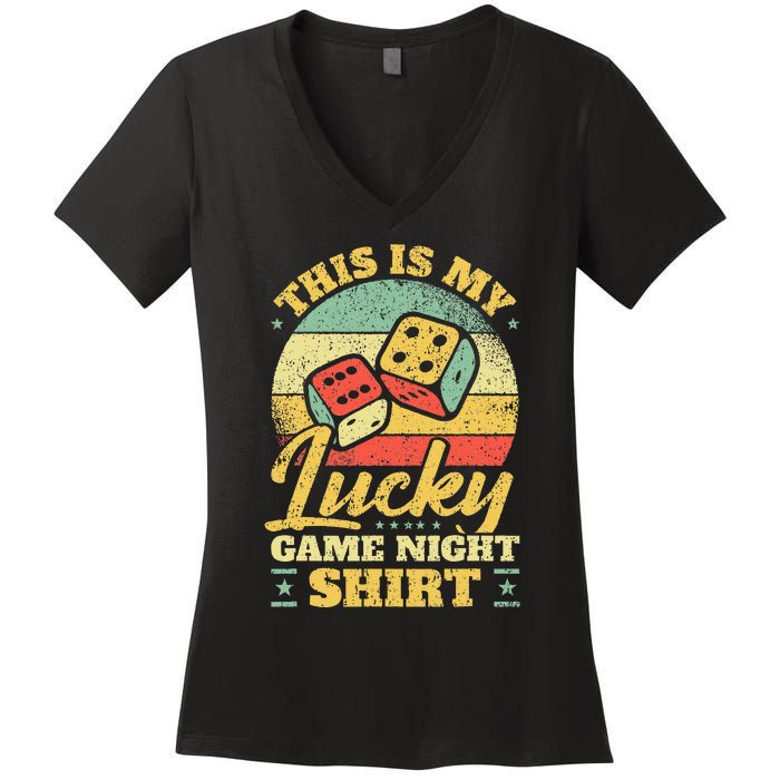 Game Night Host I Lucky Board Game Night Women's V-Neck T-Shirt