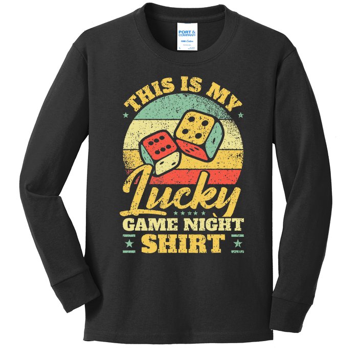 Game Night Host I Lucky Board Game Night Kids Long Sleeve Shirt