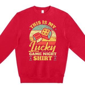 Game Night Host I Lucky Board Game Night Premium Crewneck Sweatshirt