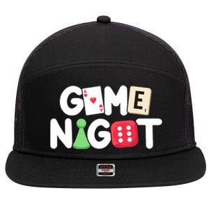 Game Night Host Board Games Trivia Night Team Women Men 7 Panel Mesh Trucker Snapback Hat