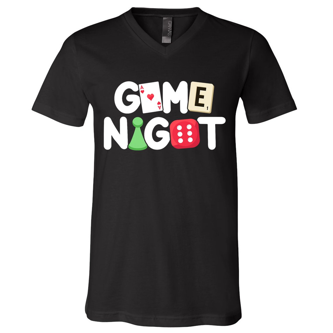 Game Night Host Board Games Trivia Night Team Women Men V-Neck T-Shirt