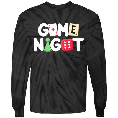 Game Night Host Board Games Trivia Night Team Women Men Tie-Dye Long Sleeve Shirt