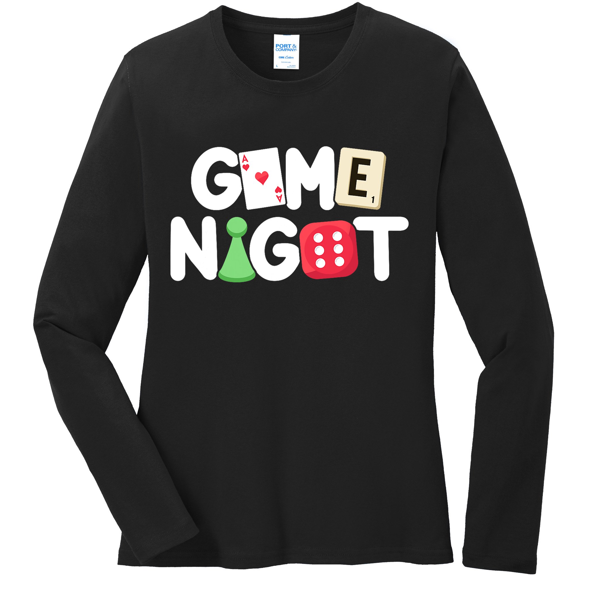 Game Night Host Board Games Trivia Night Team Women Men Ladies Long Sleeve Shirt