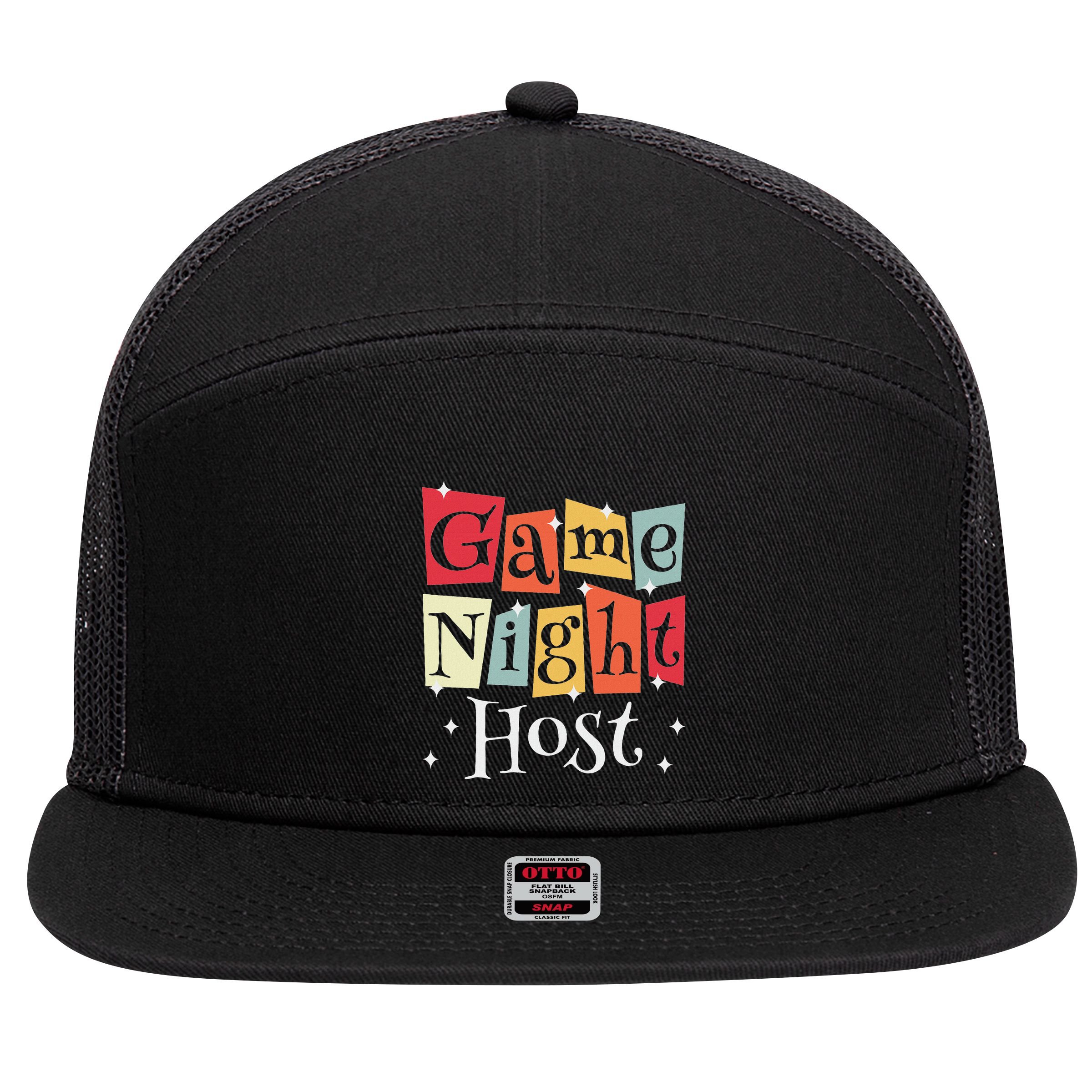 Game Night Host 7 Panel Mesh Trucker Snapback Hat