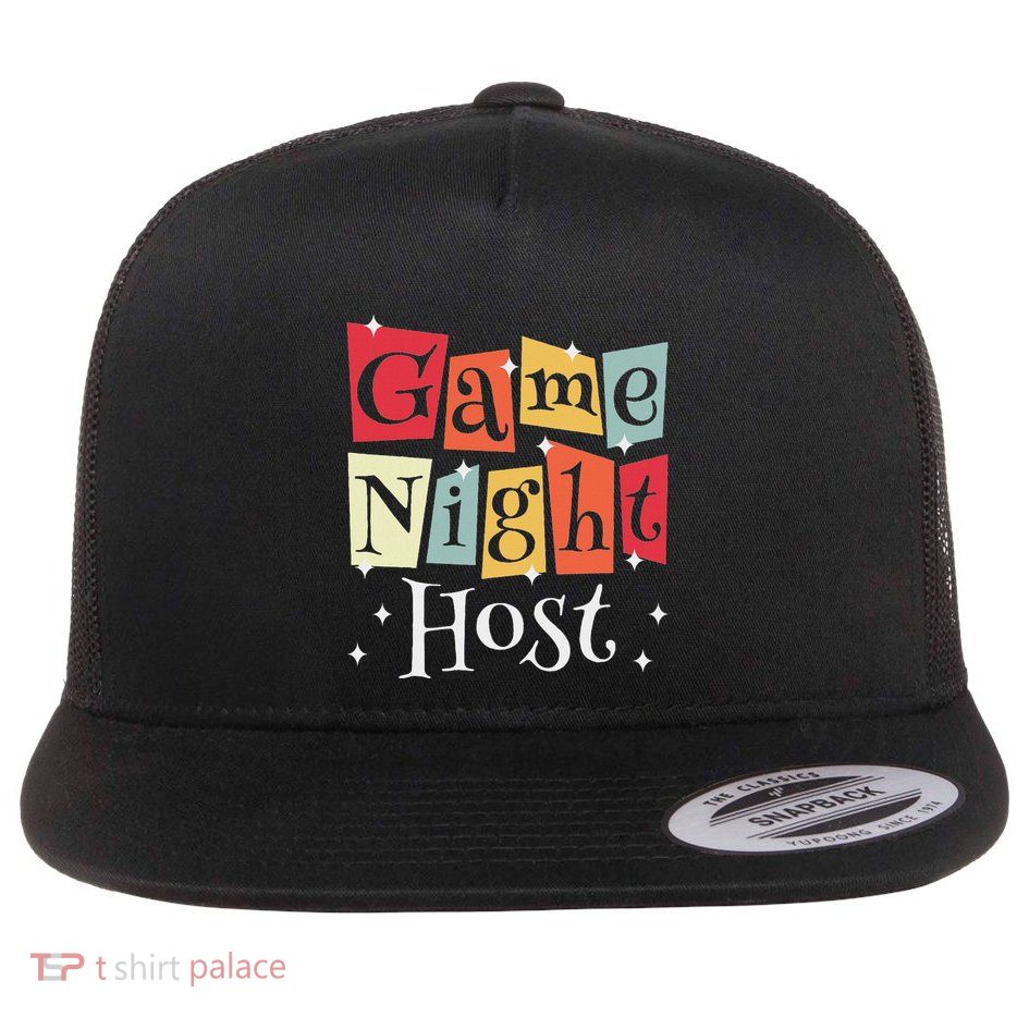 Game Night Host Flat Bill Trucker Hat