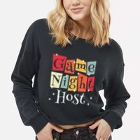 Game Night Host Cropped Pullover Crew