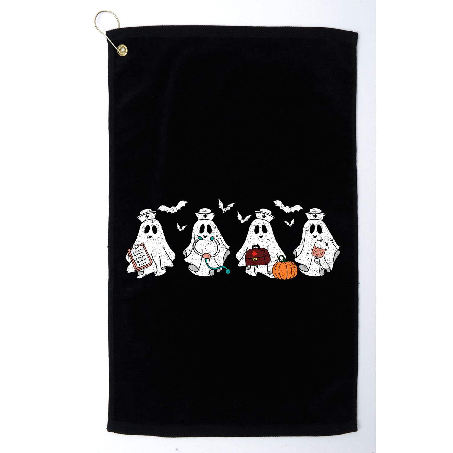 Ghost Nurses Halloween Crew Funny Costume Scrub Top Cool Gift Golf Towel
