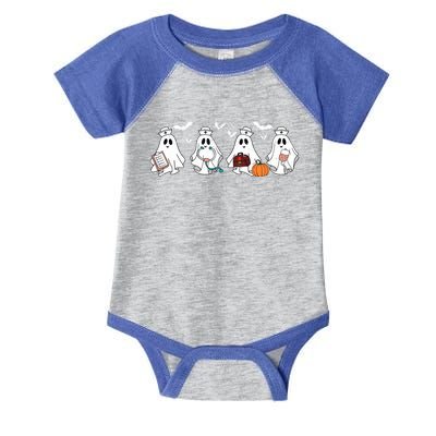 Ghost Nurses Halloween Crew Funny Costume Scrub Top Cool Gift Infant Baby Jersey Bodysuit