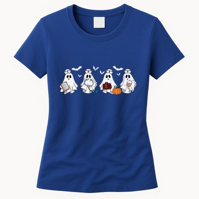 Ghost Nurses Halloween Crew Funny Costume Scrub Top Cool Gift Womens T-Shirt