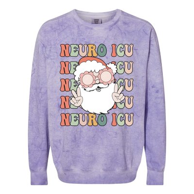 Groovy Neuro Icu Christmas Neurology Squad Secret Santa Gift Colorblast Crewneck Sweatshirt