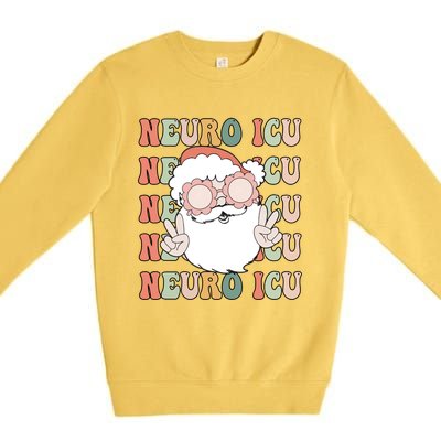 Groovy Neuro Icu Christmas Neurology Squad Secret Santa Gift Premium Crewneck Sweatshirt