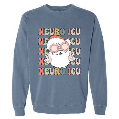 Groovy Neuro Icu Christmas Neurology Squad Secret Santa Gift Garment-Dyed Sweatshirt