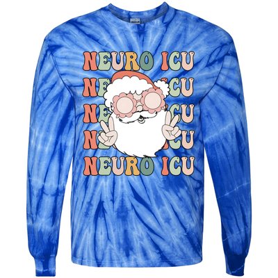 Groovy Neuro Icu Christmas Neurology Squad Secret Santa Gift Tie-Dye Long Sleeve Shirt