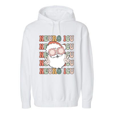 Groovy Neuro Icu Christmas Neurology Squad Secret Santa Gift Garment-Dyed Fleece Hoodie