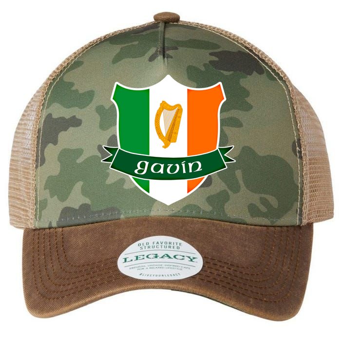 Gavin Name Irish Gift Irish Flag Harp Crest Legacy Tie Dye Trucker Hat
