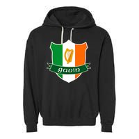 Gavin Name Irish Gift Irish Flag Harp Crest Garment-Dyed Fleece Hoodie
