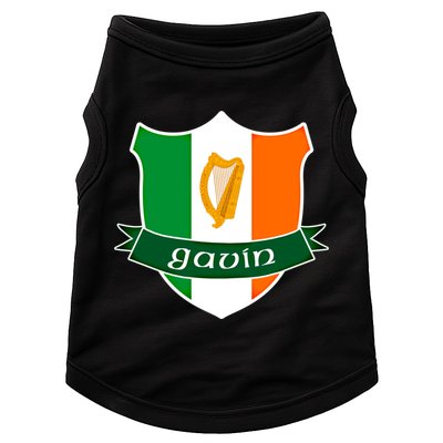 Gavin Name Irish Gift Irish Flag Harp Crest Doggie Tank