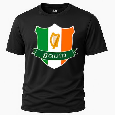 Gavin Name Irish Gift Irish Flag Harp Crest Performance Shirt