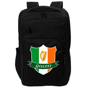 Gavin Name Irish Gift Irish Flag Harp Crest Impact Tech Backpack