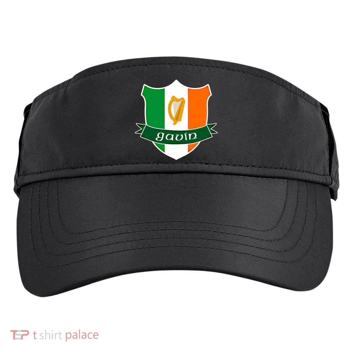 Gavin Name Irish Gift Irish Flag Harp Crest Adult Drive Performance Visor