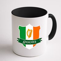 Gavin Name Irish Gift Irish Flag Harp Crest Mug
